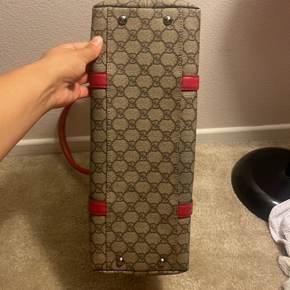 Hot Pink Gucci Coated Canvas Tote Purse Shoulder Bag - Picture 12 of 16